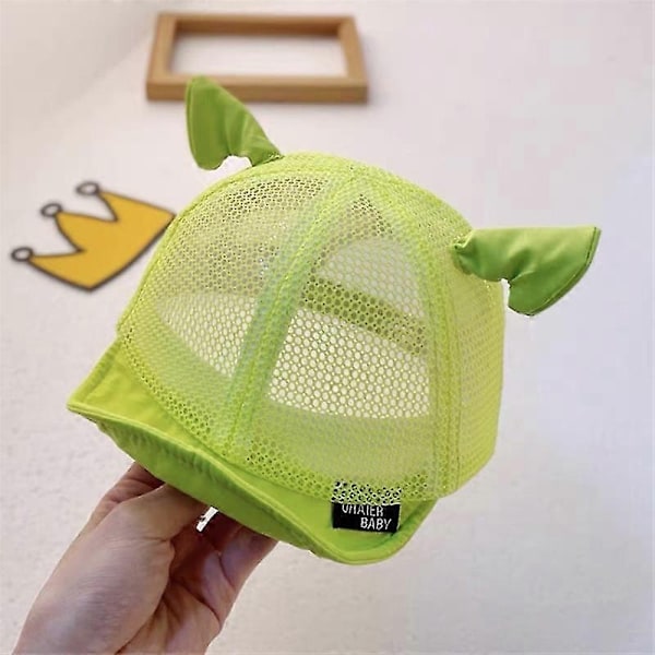 Unisex Shrek-hatt for barn, jenter og gutter - Halloween-hatt i bomullsstoff, grønn partyhatt, morsom skallehatt, bøttehatt - Perfekt F(45-48cm)