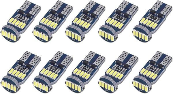 10-pack T10 W5W Canbus felfria LED-lampor Vit 6000K - Perfet