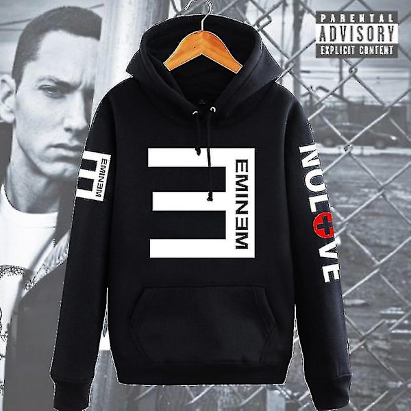 Eminem Sweatshirt Eminem Anti-e Hip-hop Tyk Pullover Sweatshirt til Mænd og Kvinder Hoodie-Perfet black L