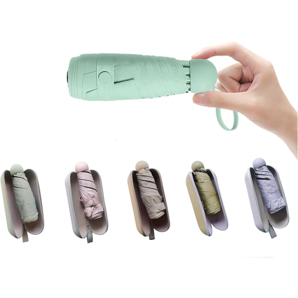 Travel Mini Paraply för handväska med case - Litet kompakt UV-paraplyskydd Sunlight Small Pocket Paraply med case för kvinnor - Perfet