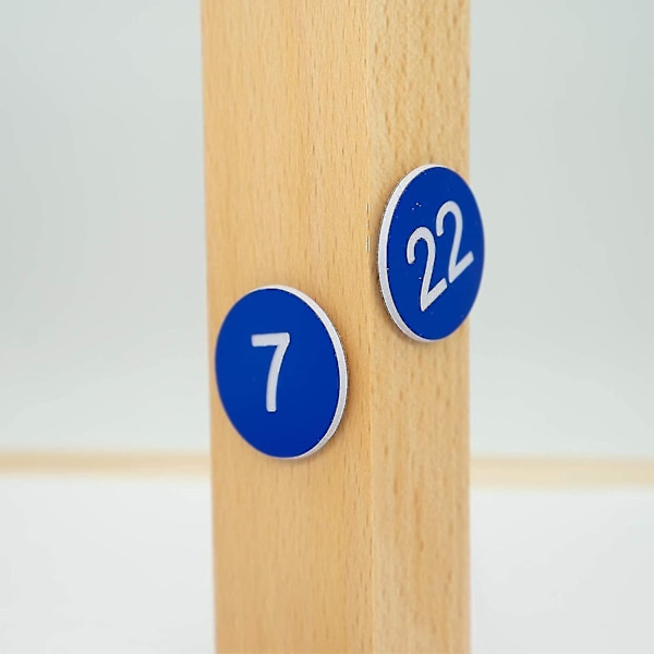 Nummererte merkelapper - Graverte nummererte merkelapper, ID-merkelapper, nøkkelmerkelapper uten hull - Perfekt 1-200 Blue