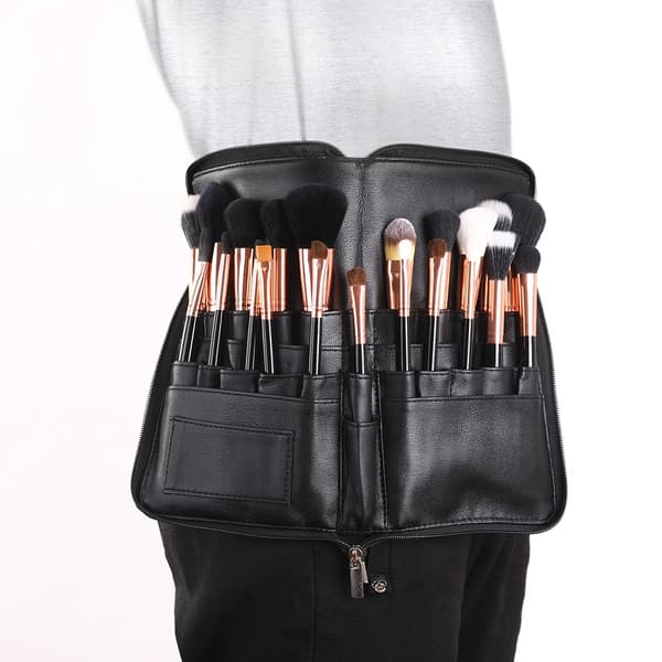Sort 24 stk. Makeup Børste Taljetaske Etui til Kunstnere