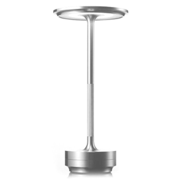 metallisk sladdlös bordslampa, dimbar och uppladdningsbar vattentät skrivbordslampa - Perfet Silver