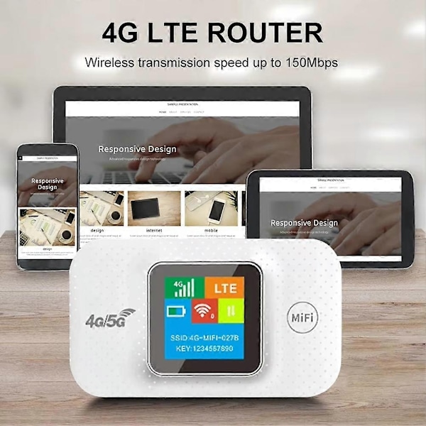 4G/5G Hotspot WIFI Router 4G LTE Ruter Bred Dekning Asiatisk Versjon-Perfet