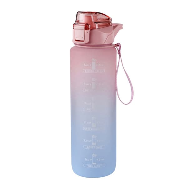 Sport 1000 ml vattenflaska med sugrör för utomhusresor - Perfet Pink
