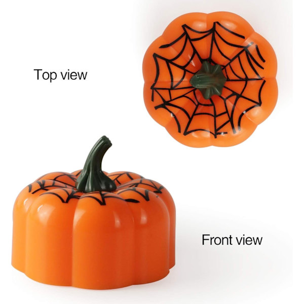 Pumpkin Tealights 12 kpl välkkyvät LED Pumpkin Tealights Paristokäyttöiset Liekittomat kurpitsakynät Halloweeniin ja teemaan - Perfet