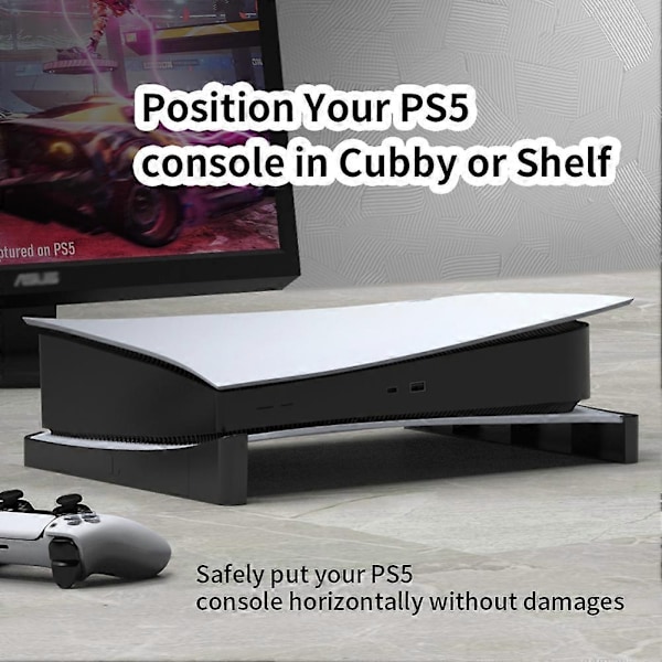 Stativ for PS5-konsoll, Horisontal Brakett Stativ for PS5, Base Stativ for Playstation 5 Disc & Digital Utgaver Tilbehør - Perfekt WHITE