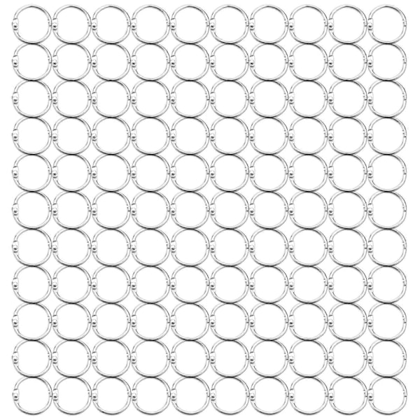 100 st 25 mm lösbladsbindningsringar Nyckelringar Bokringar Bindningsringar Kompatibla med Scrapbook/Album/Hantverk-Perfekt 25Mm