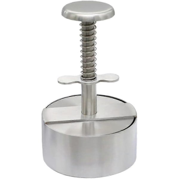 Justerbar Burgerpresse Hamburger Patty Maker med Fjærknapp, Rustfritt Stål Non-Stick Fylt Hamburgerpresse Maker-Perfekt 8cm