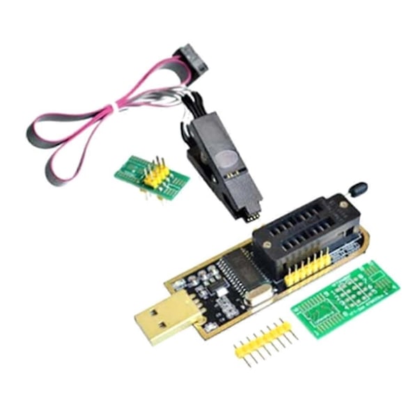 CH341A 24 25 Serie EEPROM Flash BIOS USB Programmeringsmodul + SOIC8 SOP8 Testklämma Kompatibel med EEPROM 93CXX-Perfet
