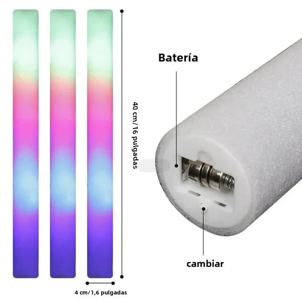 30 RGB LED lysstaver, velegnet til fester, bryllupper og juleanimationer. 30 pieces No,