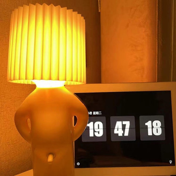 Shy Man Lampe, Kreativ Bordlampe for Slemme Gutter Morsom Liten Bord Shy Man Lampe - Perfekt Yellow