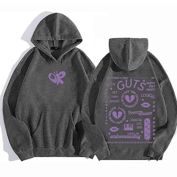 Guts Olivia Rodrigo Hoodie Höst/Vinter - Perfekt dark gray S