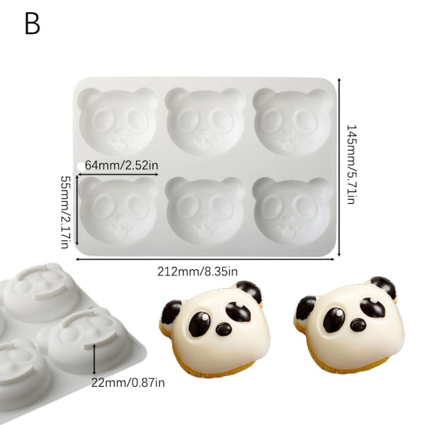 6 Grids Little Ear Form Silikon Panda Form Candy Form DIY Co - Perfet B