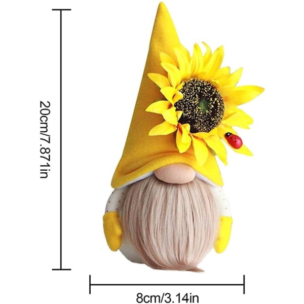 Bumblebee Day Gnome Solsikke Ansiktsløs dukke Plysj nissedvergdukke - Perfet