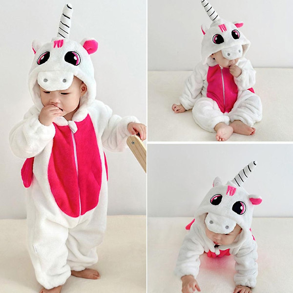 Tegneserie Dyreformet Pyjamas Unik Form Løstsiddende Langærmet Natskjorte til Soveværelset - Perfekt Unicorn 90cm