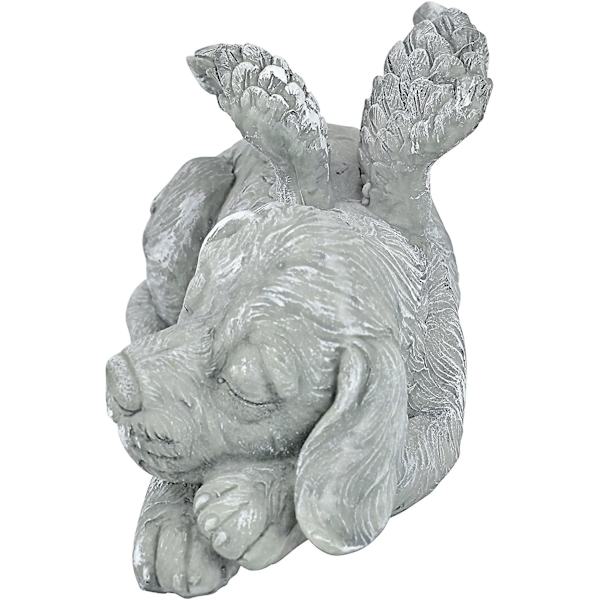 Dog Angel Pet Memorial Grave Marker Statue, Polyresin, Stone Finish1st, Grå) - Perfet gray