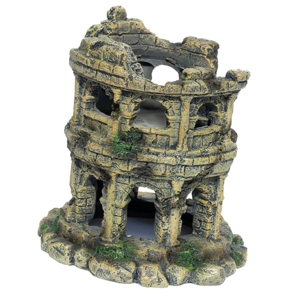 Kunstigt akvariehus Roman Colosseum model dekoration harpiks - Perfet