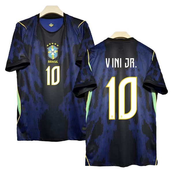 2025/26 Brasilien hemmafotbollströja för barn, Vinicius nummer 10, Vinicius Junior 28