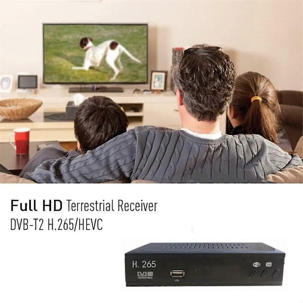 DVB T2 HEVC 265 Digital TV-mottagare DVB-T2 265 1080P HD-dekoder USB Terrestrial TV-mottagare Set top Box EU-kontakt-Perfet