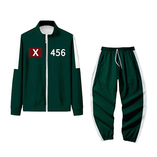 Squid Game Kostume, Squid Game Sportswear, Koreansk Folkespils Kostume Sæt til Fans, Cosplay og Temabegivenheder, 456 Voksen Squid Game Kostume - Perfekt B XXXL