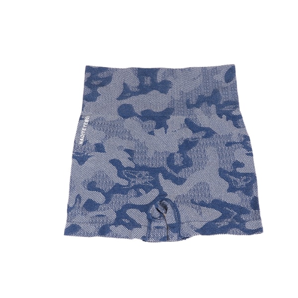 Camo Kvinder Højtaljede Yoga Shorts Cykling Fitness Scrunch Butt - Perfet Blue