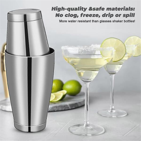 3 Set Cocktail Shakers Professionell Bar Shaker Boston Shaker Set Rostfritt Stål Martini Shaker Dri-Perfet