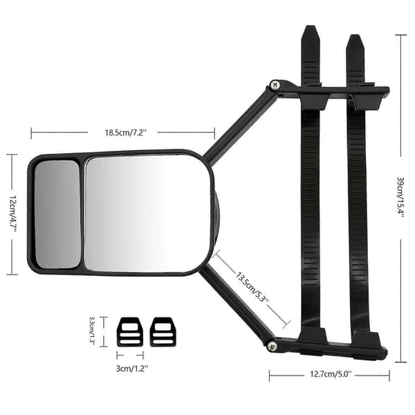 2 st 90° Roterande Konvexa Bilsläpspeglar Aerodynamiska Husvagnsbackspeglar Universal Blind Spot Kit-Perfet