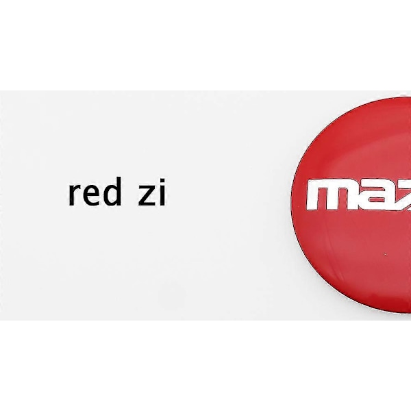 56/60/65/68mm Auton Pyörän Keskihubin Kannen Merkkipeite ja Tarra Mazdaan, Kestävä Auton Koristeluvaruste - Täydellinen red zi 56mm