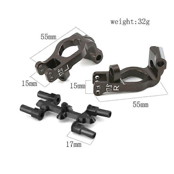 2 st Metall 17,5 Grader C-Hub Bärare Caster Block IFW474 Kompatibel med Kyosho MP9 MP10 1/8 RC Bil Uppgradering Pa-Perfet