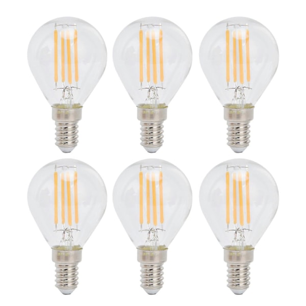 6 KPL E12 LED Globe -lamput 4W G45 Vintage Filamenttilamppu Kirkas lasilamppu Lämmin valo Kodin sisustus 110V - Täydellinen