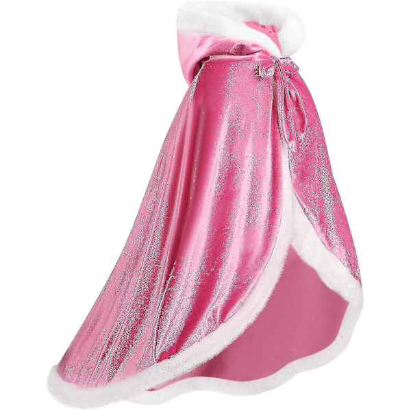 Vendbar Kappe til Voksne og Børn, Påske Halloween Julekappe Udklædning Vampyr Heks Troldmand Rollespil Kappe - Perfekt Pink 130cm
