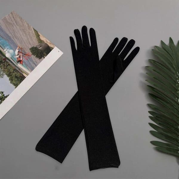 Långa Spandex Opera Handskar för Vuxna som Sträcker sig Över Armbågen - Perfekt BK