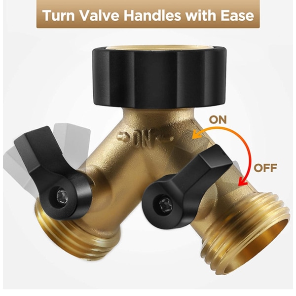 2-veis Y-manifold for innløpsslanger 3/4 tommer for tilkobling av 2 enheter hagevannfordeler-manifoldkobling - Perfet