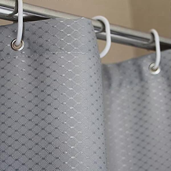 Meiosuns Duschdraperi eller Foder Polyestertyg Duschdraperier Tvättbart Draperifoder Mögel- och Mildbeständigt med Vita Plastkrokar - Perfekt Grey 200*200cm