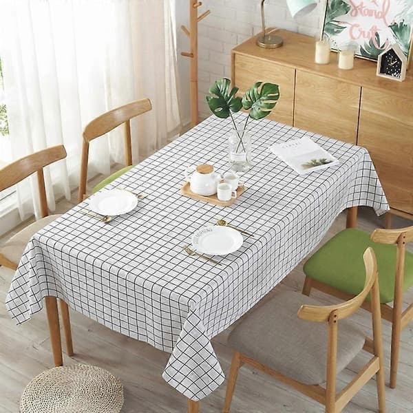 Bordsduk för Hem Linne Bomull Rutig Randig Matbordsduk Kök Dekorativ Rektangulär Coff-Perfet Big red fine plaid 140x250CM