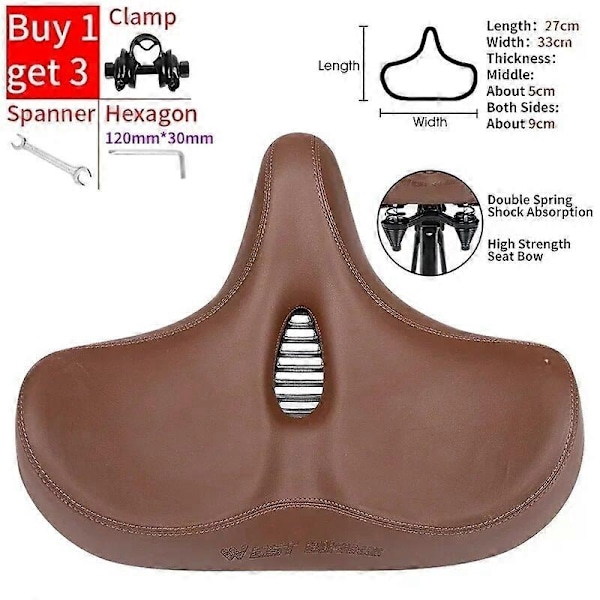 Pitkän matkan pyöräsatula, leveä, paksu, ergonominen, pehmeä pehmuste, maastopyörä, MTB-maantiepyörän satula, mukava pyöräilyistuin - Täydellinen Hollow Coffee Set