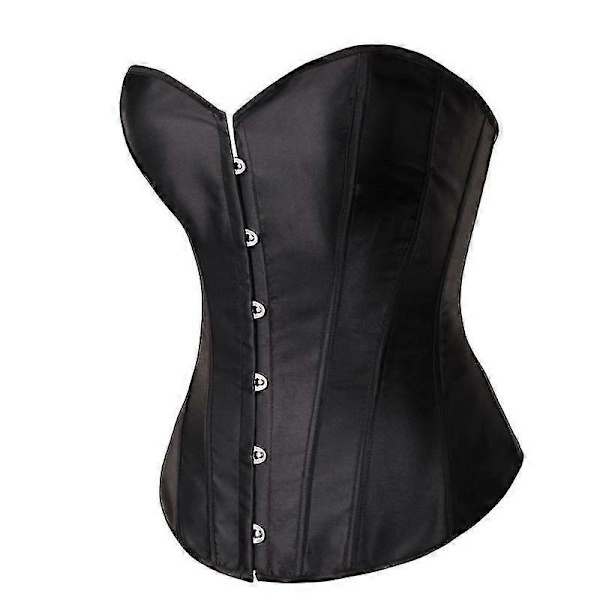 Mimigo Naisten Bustier-Korsetti Yläosa Seksikäs Alusvaatesetti Musta Satiini Vyötärön Kiristäjä-Täydellinen XXL BLACK