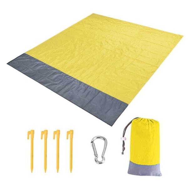 Bærbar utendørs ultratynn strandmatte - vanntett og sandtett - Perfet Yellow 140*200cm