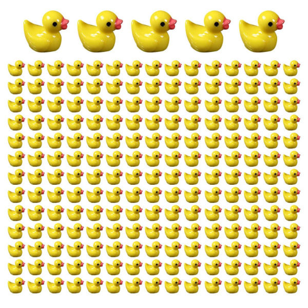 100/200 stk Mini Rubber Ducks Miniature Resin Ducks Gul Tiny D- Perfet 100pcs yellow 100pcs