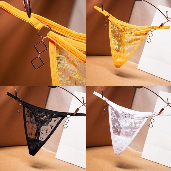 Naisten seksikäs geometrinen metalli G-string stringit T-selkä alusvaatteet Pan - Perfet Yellow