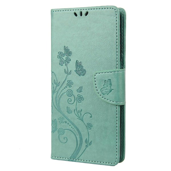 Fjärilsblomma PU-fodral Kompatibelt med iPhone 14 Pro-Perfet Green