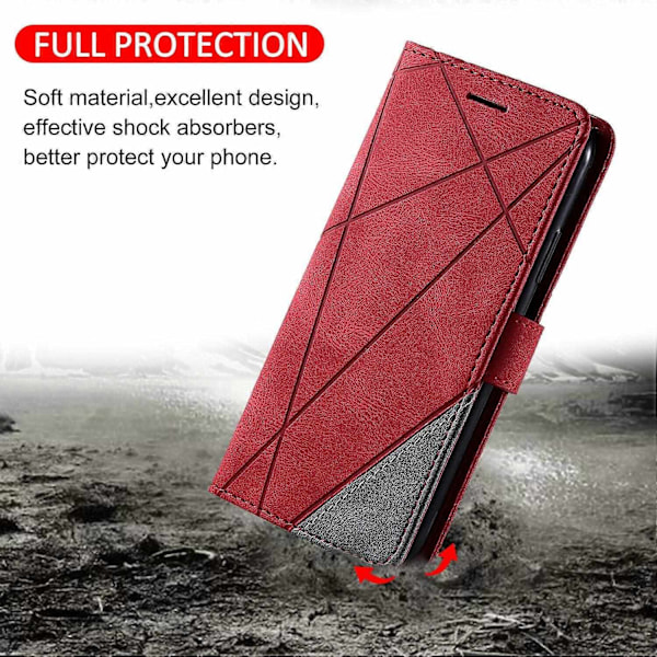 Fodral Kompatibelt med iPhone 11 Läder Magnetiskt Foliofodral med Korthållare Kompatibelt med iPhone 11-Perfet Red
