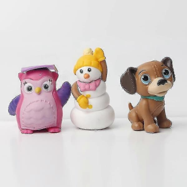 2024 12 st/set Doc Mcstuffins Figurer leksaker Doktor Lambie Får Stuffy Drake Hallie Hippo Chilly Snögubbe Modell Dockor Barn Present-Perfekt