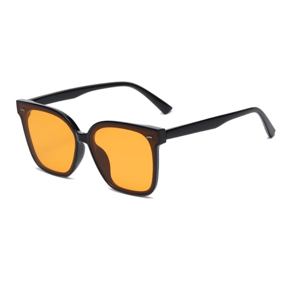 Perfekta UV-skyddande solglasögon för män med stora ansikten - Perfet Black framed orange slices