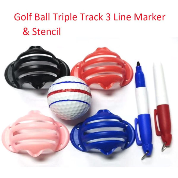 Golfpallomerkin golfpallon kolminkertaisen radan 3 rivin merkintä Golf - Perfet