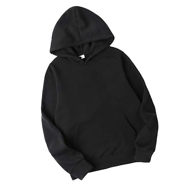 Unisex Bomuldstrøje med Snørehætte - Perfekt Black S