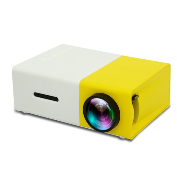 Miniprojektor HD 1080P 4K HDMI video liten projektor for hjemmet - Perfet yellow & white EU Plug