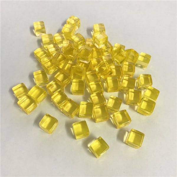 50 stk/ sæt 8 mm klar terning farverigt krystal firkantet hjørne Transpa - Perfet Yellow 50pcs