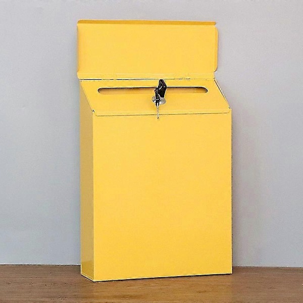 1 stk. Retro Metall Veggmontert Postkasse Bøtte Avis Brevboks Post Hagedekor - Perfekt 1PC-YELLOW